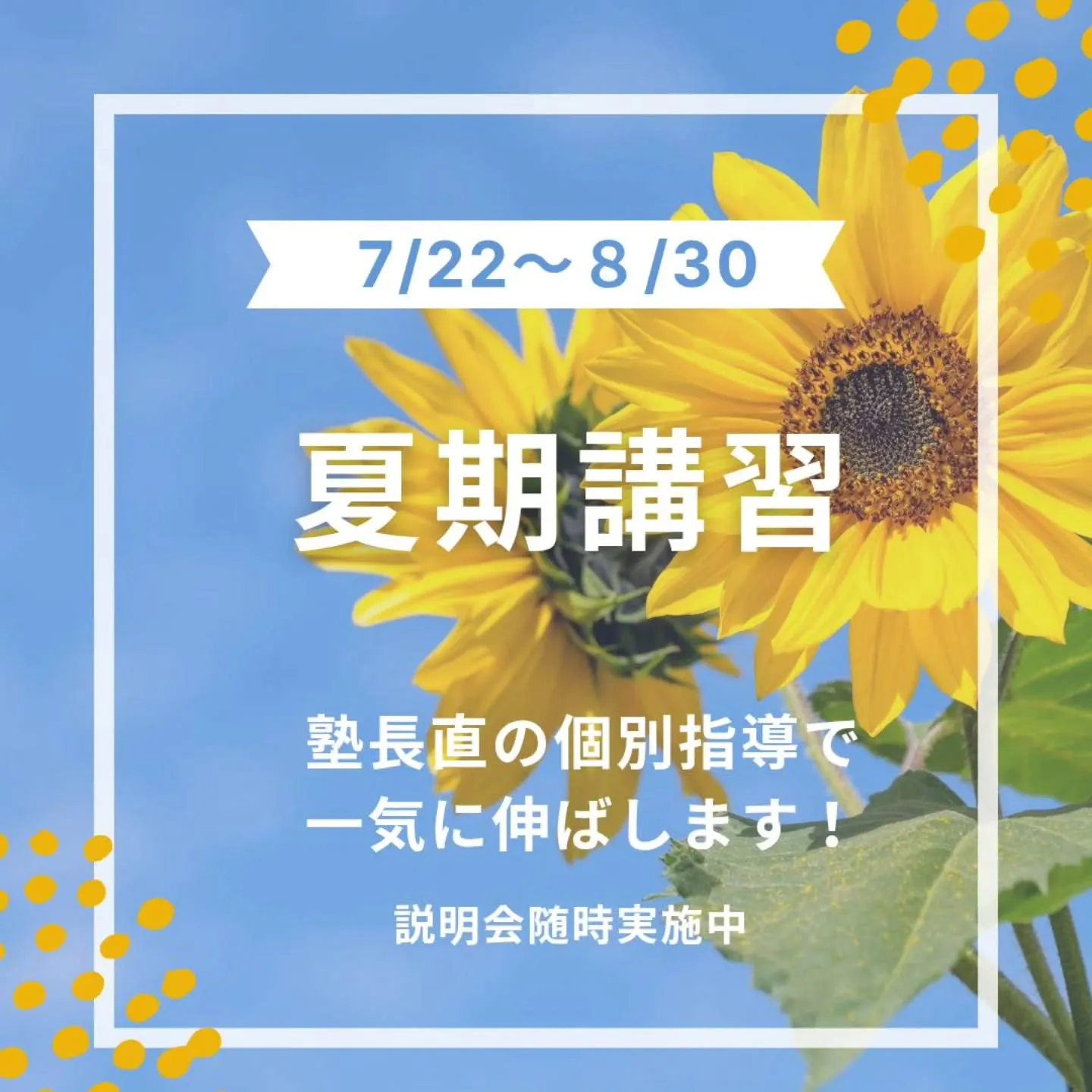 夏期講習受講生募集中です！